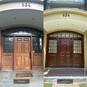 Superior Front Door Refinishing Project in Penn Valley. PA