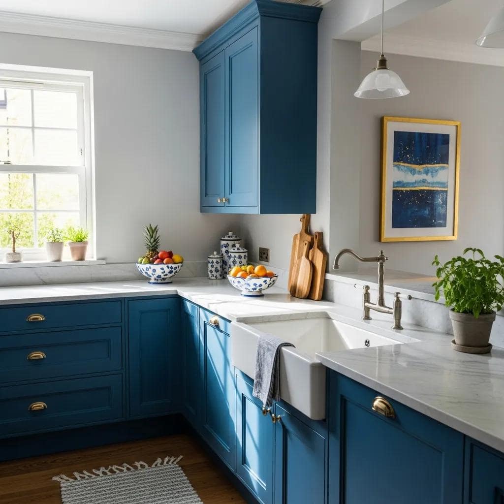 What Actually Determines Cabinet Painting Cost in Philadelphia (A Painter's Honest Take) 2 Renovated kitchen with freshly painted cabinets enhancing aesthetic appeal